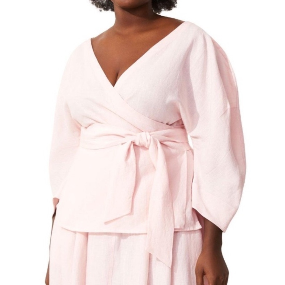 Mara Hoffman Emiliana Light Pink Linen Top